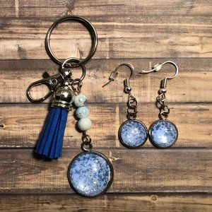 Ice Castle Key Chain Purse Clip Earrings Color Street Retired Globetrotter